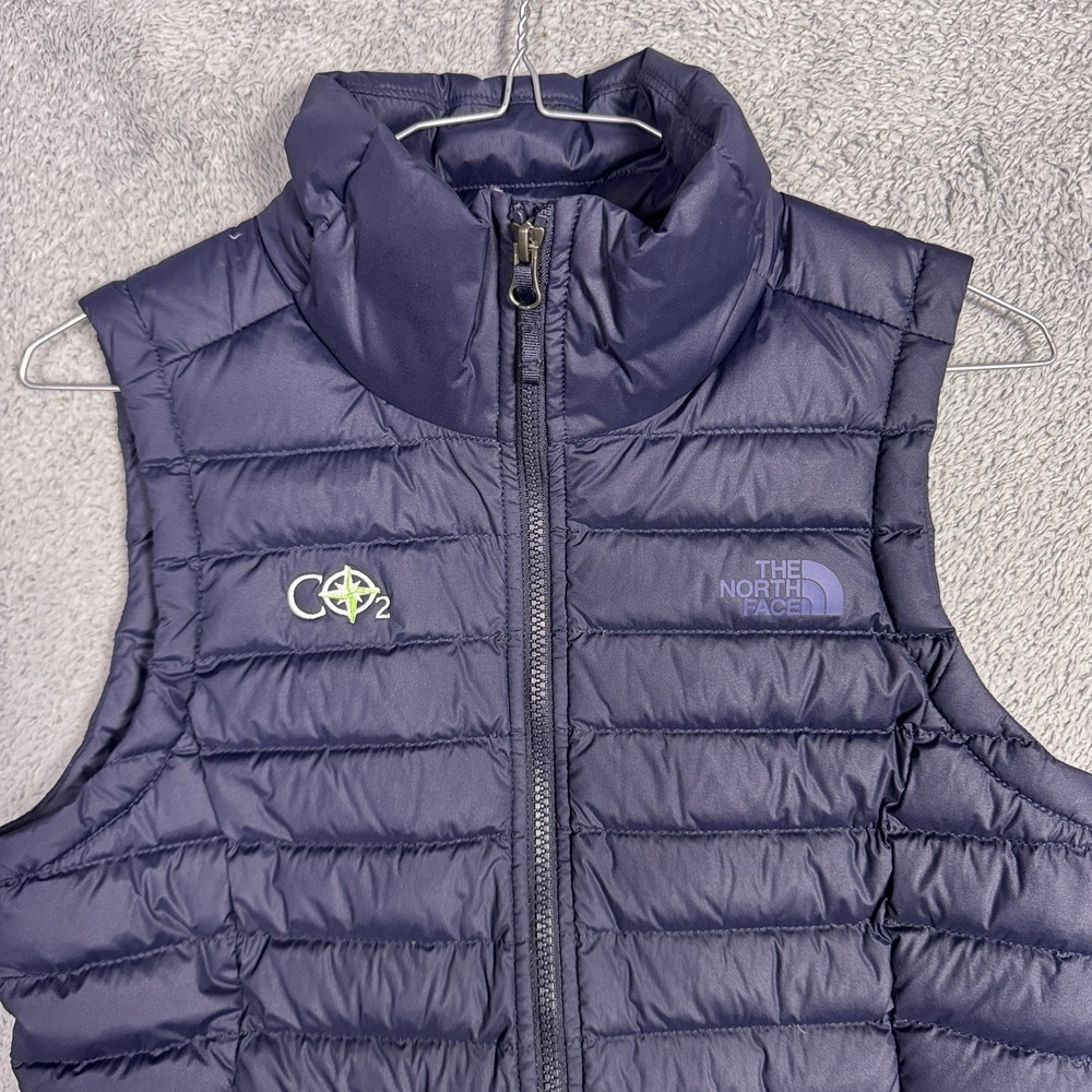 North Face Vest Womens S Gillet 700 Down Puffer Quilted Full Zip Hike Navy - Picture 4 of 14